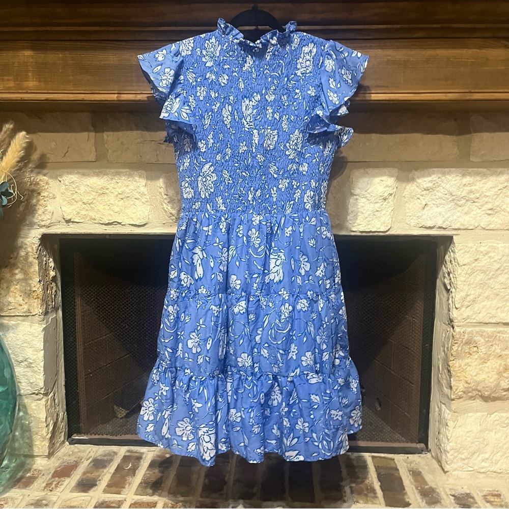 J. Marie The Alexandra Smocked Babydoll  Fit and Flare Mini Dress